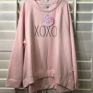 Rae Dunn XOXO Long Sleeve Sweater 1X